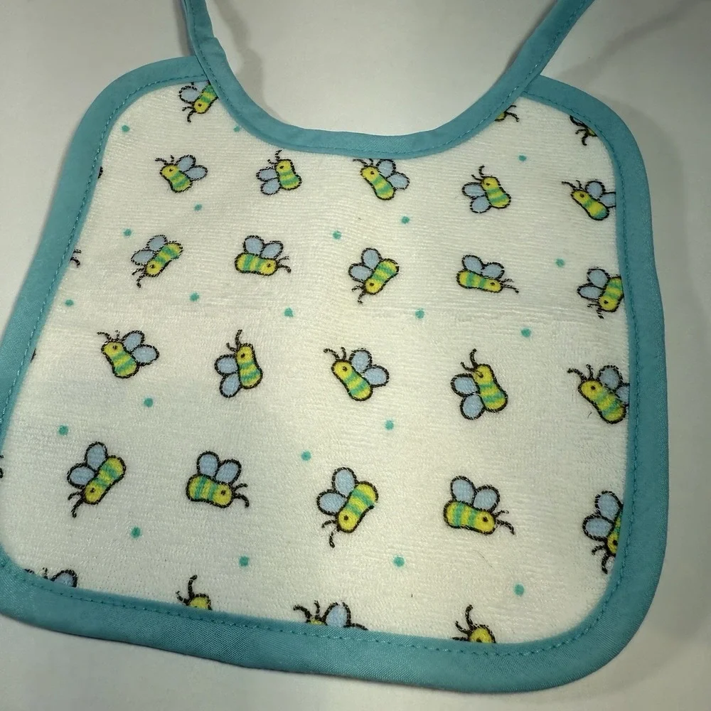 Vintage Baby Bibs Vinyl Backed Lot of 5 Hamco 2004 Y2K‎ Feeding Pink & Blue EUC